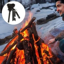 NM Store® Acil Durum Magnezyum Çubuk Çakmaktaşı Hayatta Kalma Ateş Başlatıcı Çakmak Kiti Düdük Hediyel