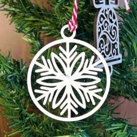 NM Store® 10 Parça Kırmızı Beyaz İpli Karışık Model Ahşap Yılbaşı Ağaç Süsü