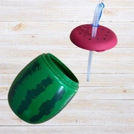 NM Store® Karpuz Model Kendiliğinden Pipetli 900 ml Suluk, Matara