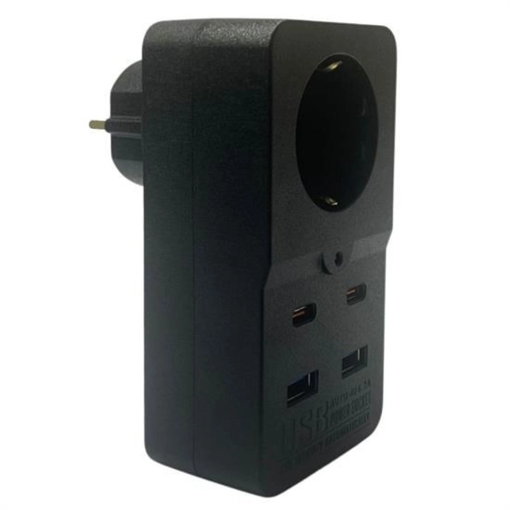 NM Store® Isıya Dayanıklı Termal Akım Korumalı 1 Priz Girişli 2 USB Girişli 2 TYPE-C Girişli Pirz