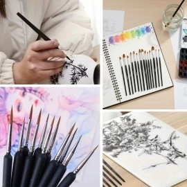 NM Store®10 Adet Hobi ve Araba Rötüş Fırça Seti – İnce Detay Boyama, Model Yapımı ve Araç Çizik Giderme İçin Çok Amaçlı Fırça Takımı