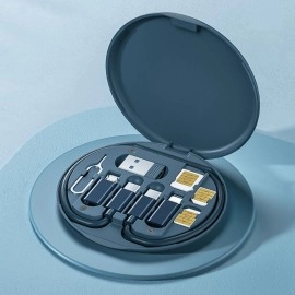 NM Store® 60w Destekli Kablo Kutusu Seyahat Kablo Seti 5'i 1 arada USB Type-C Şarj Kablosu Seti