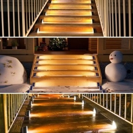 NM Store® 8 Adet Üçgen  Güneş Enerjisi ile Şarj Olan Dış Mekan Solar Basamak Köşe Lambası