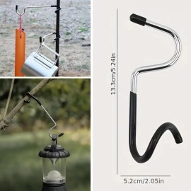 NM Store® Kamp İçin Çok Fonksiyonlu S-Şekilli Direk Askısı Kaymaz Paslanmaz Çelik Eşya Asma Kancası