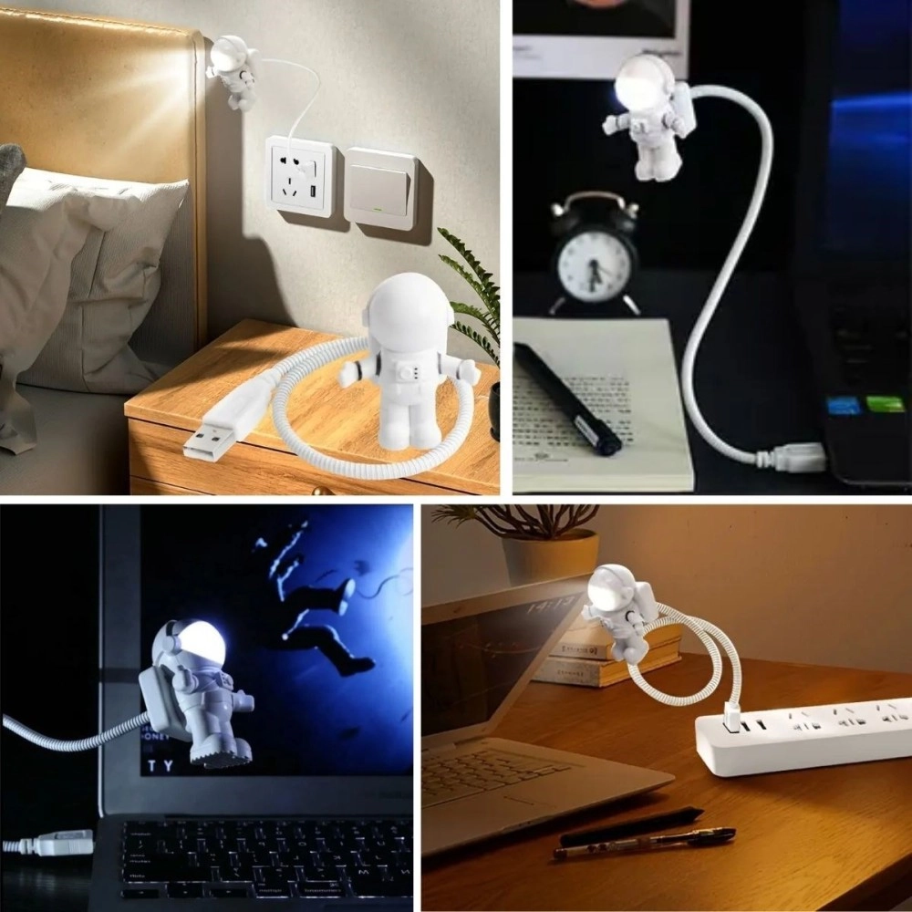 NM Store® USB Astronot Gece Lambası, Masa Lambası, Kitap Okuma Lambası Işığı