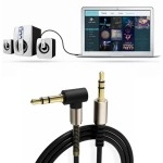 NM Store®  3.5mm AUX Kablosu Jak Erkek Erkek L Tipi 1 Metre Ses Aktarım Kablosu