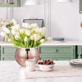 NM Store® Kare Bronz Cam Mozaik Fayans Çıkartmaları El İşi Kare Cam Fayans Kendinden Yapışkanlı Aynalı Dekor Panel 30x30 Cm