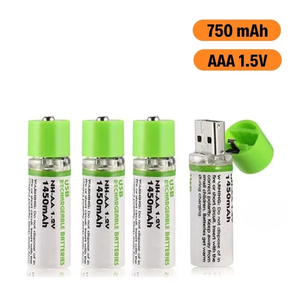 NM Store® USB Şarjlı 1450mAh AA 1.2V Lityum Kalem Pil – 4'lü Set, Tekrar Şarj Edilebilir Uzun Ömürlü Dönüştürülebilir Batarya