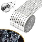 NM Store®1 Metre Uzunluğunda Gümüş Renk Aynalı Mozaik Taşlı Dekor Bandı 4 cm x 1 mt