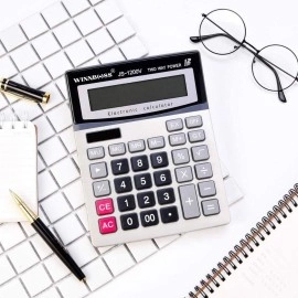 NM Store® 12 Haneli Geniş LCD Ekran, Pilli Büyük Düğmeli Hesap Makinesi