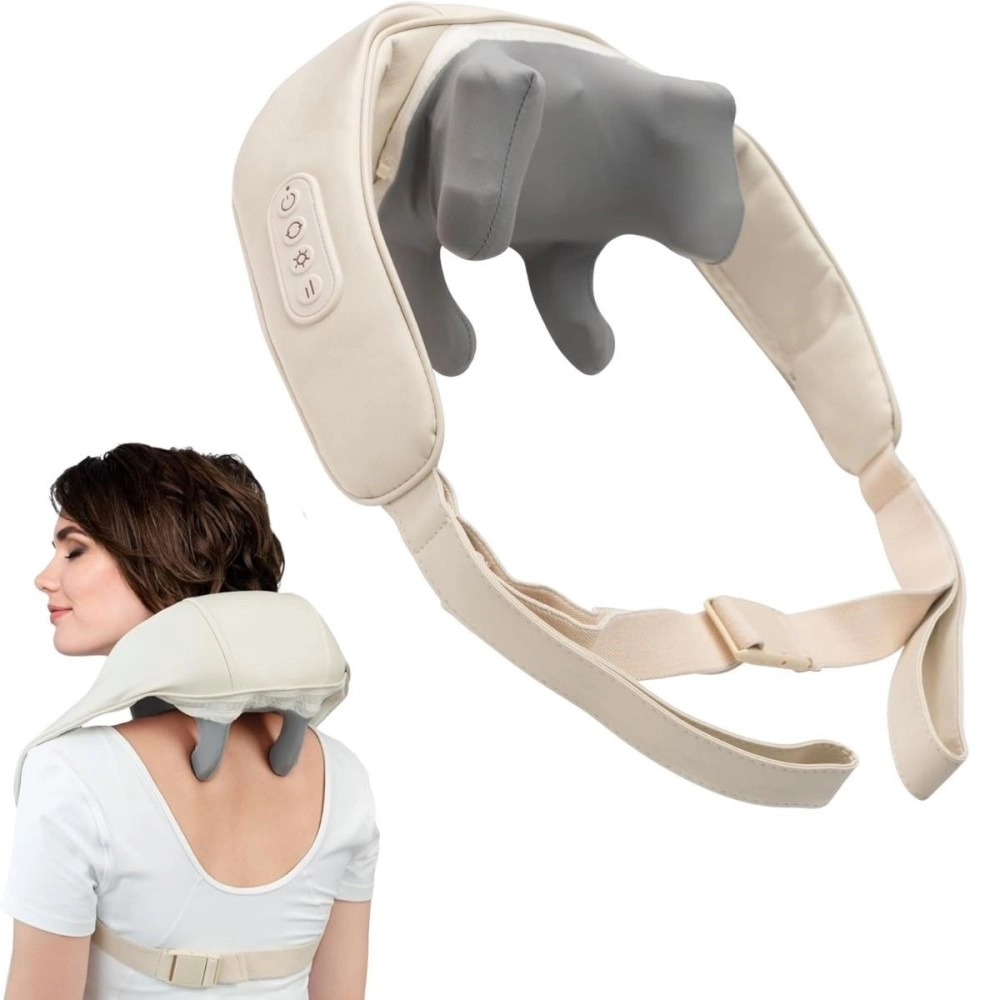 NM Store® Elektrikli Boyun ve Sırt Masaj Aleti Kablosuz Boyun ve Omuz Yoğurma Masaj Yastığı