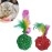 NM Store® 2li Rattan Renkli Peluş Tüy Kedi Köpek Oyuncak Yakalama Çiğneme Çıngıraklı Top Oyuncağı