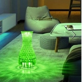 NM Store® Sürahi Model USB Şarjlı Kumandalı 16 Farklı Işık Modlu Masa Üstü Kristal Akrilik Lamba Led
