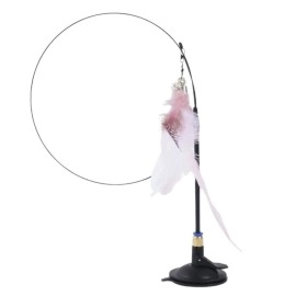 NM Store® Vantuzlu Tüylü Zilli Olta Kedi Oyuncağı 2 Oltalı