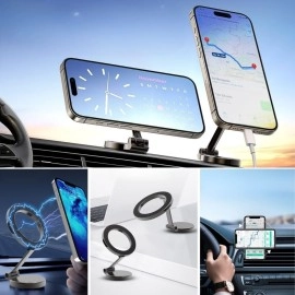 NM Store® Tüm Telefonlarla Uyumlu Manyetik Araç Telefonu Tutacağı Katlanır 360 Derece Dönen Telefon Standı