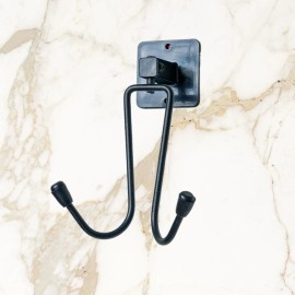 NM Store® Kendiliğinden Yapışkanlı Siyah Paslanmaz Metal Bornoz ve Havlu Askılığı