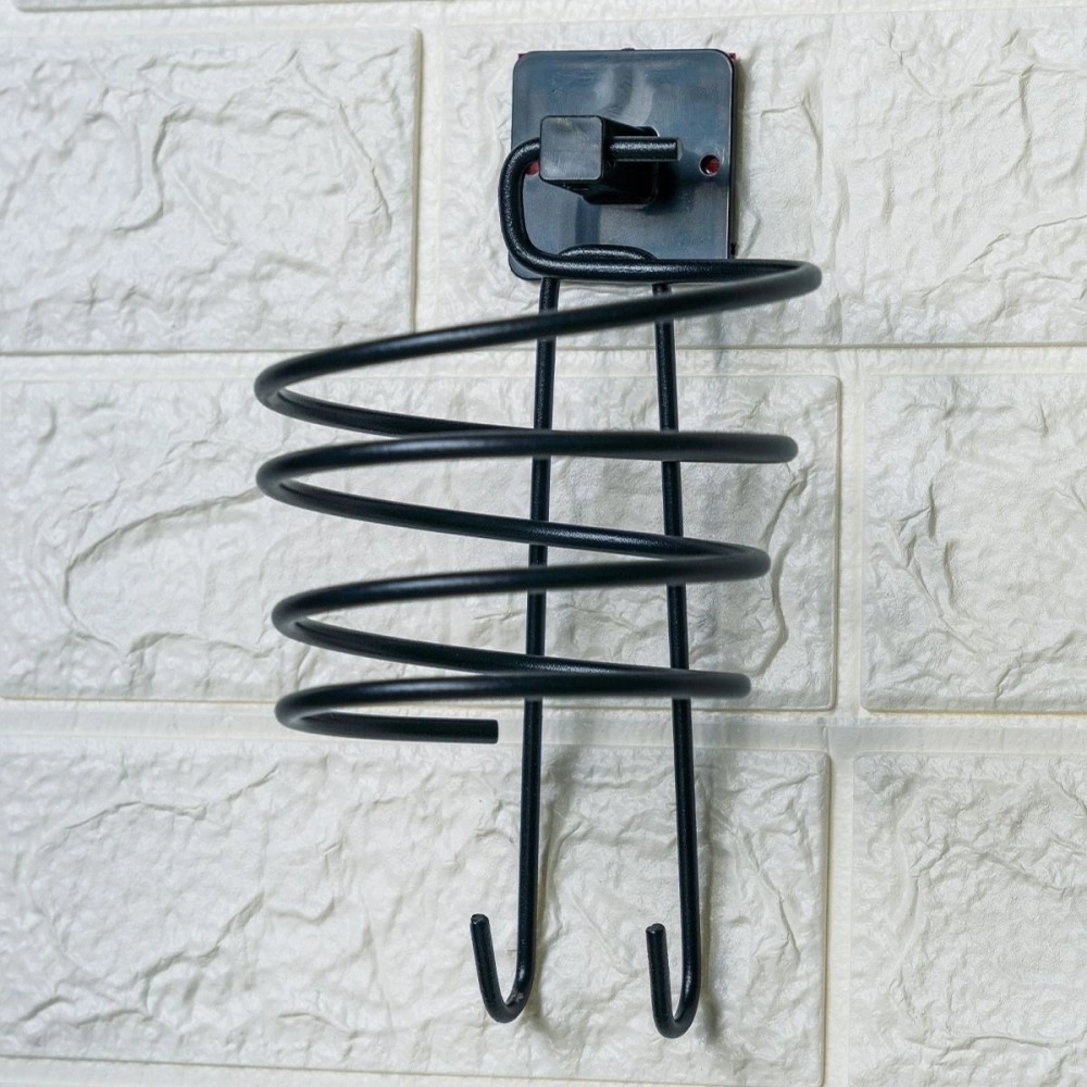 NM Store® Kendiliğinden Yapışkanlı Siyah Paslanmaz Metal Fön Makinesi Askısı Saç Kurutma Makinesi Tutacağı