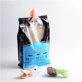 NM Store® Ördek Tasarımlı Mandallı Tazelik Koruyan Ölçekli Kuru Mama Kaşığı Mama Ölçeği