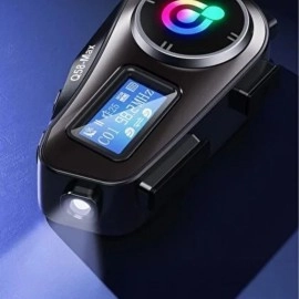 NM Store® Q58 Motorsikletler İçin Fener Özellikli SD Kart Bölümlü LCD Ekranlı Kablosuz Bluetooth Kulaklıklı – Suya Dayanıklı Kask Kulaklığı