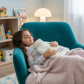 Hello Everyone Yazılı Kurdeleli Beyaz Peluş Sıcak Su Torbası 1 Lt – Yumuşak Kılıf, Uzun Süre Sıcak Tutan Termal Su Torbası