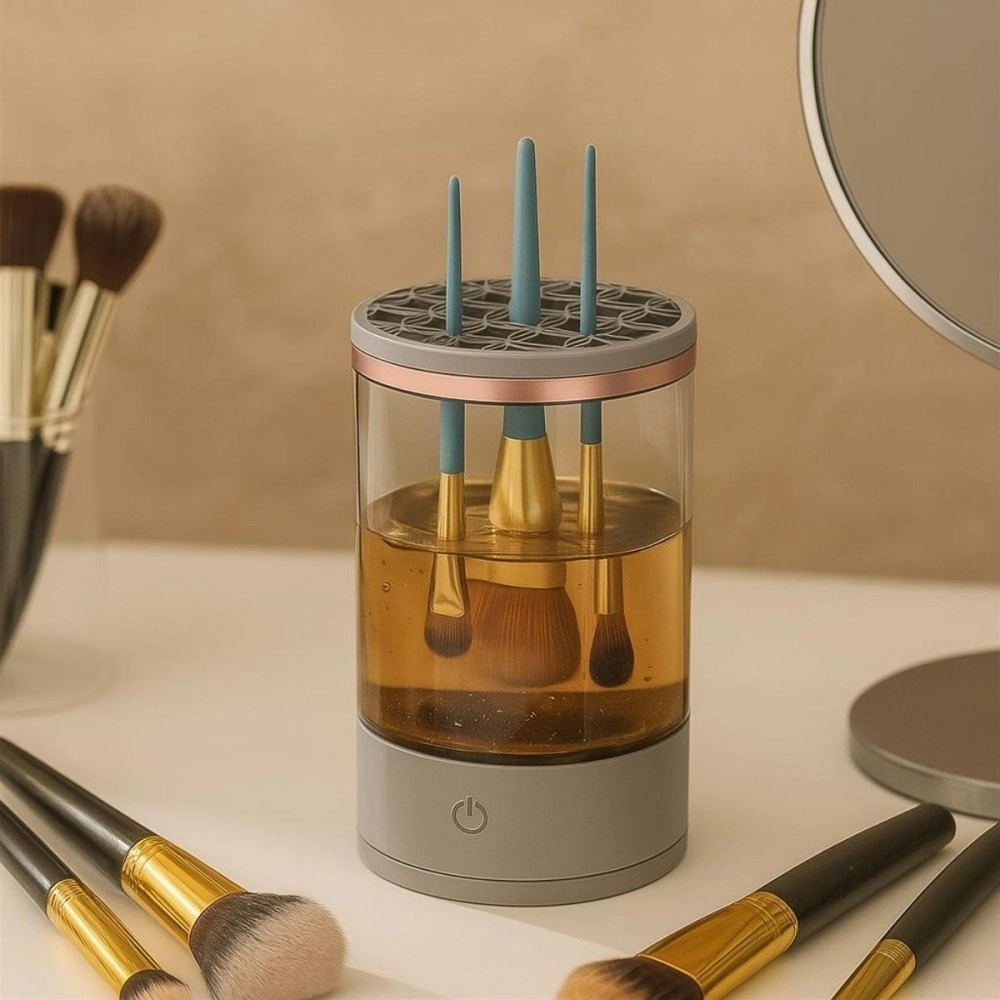 NM Store® USB Şarjlı Makyaj Fırçası Temizleyici Aparat Hızlı Kurutmalı, Çok Yönlü Fırça Temizleyici