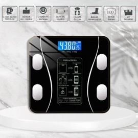 NM Store® Dijital Baskül Yağ Ölçer Fonksiyonlu Akıllı Baskül Bluetooth Bağlantılı Tartı
