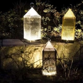 NM Store® Fener Model USB Şarjlı Dokunmatik 3 Farklı Işık Modlu Masa Üstü Kristal Akrilik Lamba Led