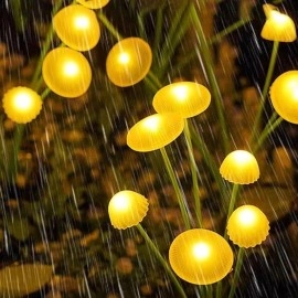 2 Adet Plastik Mantar Solar Bahçe Lambası Güneş Enerjili LED Dış Mekan Aydınlatma