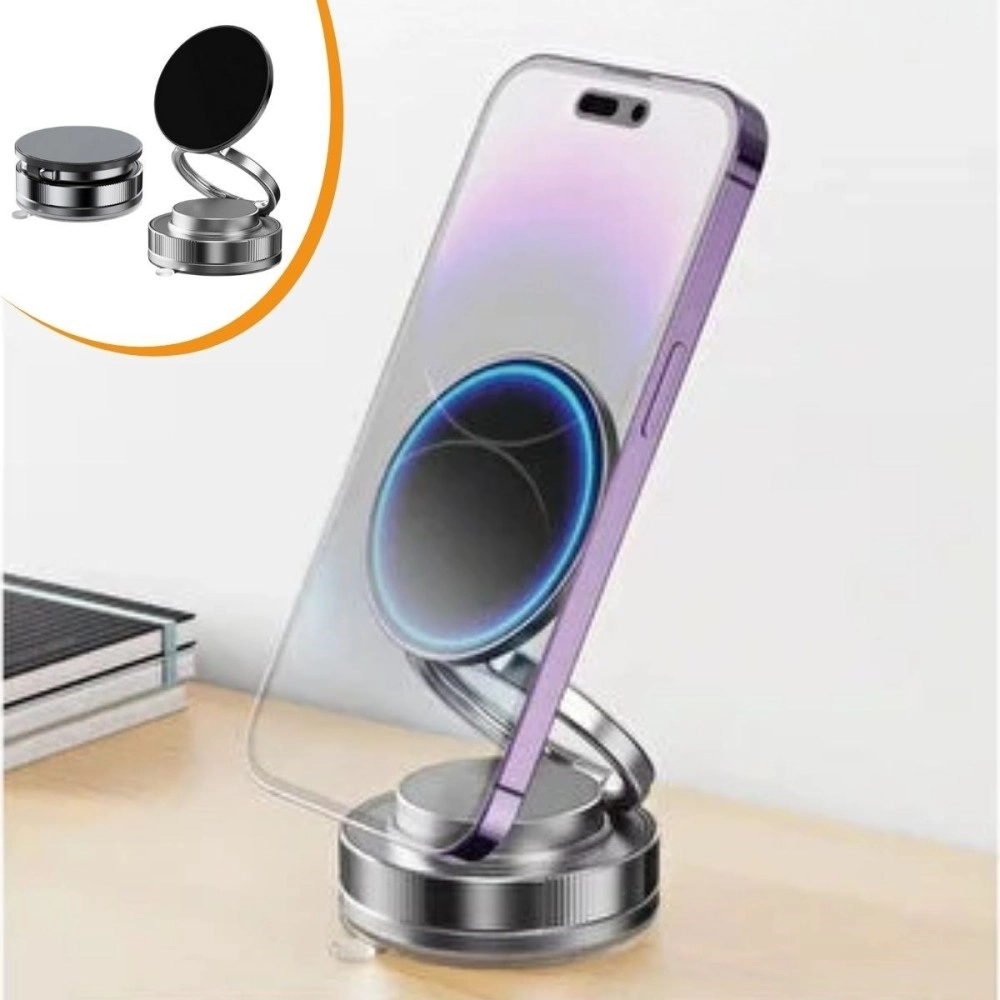 NM Store® Vakumlu Manyetik Telefon Tutucu – Güçlü Vakum 360° Döner Araç İçi Telefon Standı, Ultra Sabit Manyetik Destekli Mobil Cihaz Aparatı