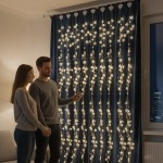 Saçaklı 3*3 Metre Yıldız Boncuklu Dekor Led USB Ev, Oda ve Organizasyon Dekoru