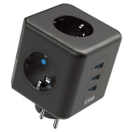 NM Store® Isıya Dayanıklı Termal Akım Korumalı ve Çocuk Korumalı 3 Priz Girişli 3 USB Girişli Küp Priz