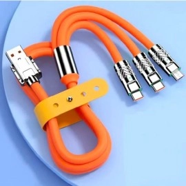 NM Store® 3 in 1 Type-C + Micro Usb + Lightning Hızlı Şarj Kablosu Silikon Kablo 1 Metre Opp Ambalaj