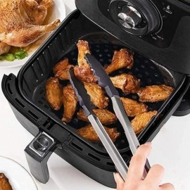 NM Store® Siyah Isıya Dayanıklı Yıkanılabilir Silikon Fırın Ve Airfryer Yuvarlak Model Pişirme Matı 20 Cm
