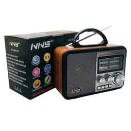 NM Store® Orta Boy Retro, Nostaljik, Ahşap Tasarım Bluetooth Hoparlörlü, Şarjlı, Taşınabilir FM/AM Destekli Radyo NS-8897