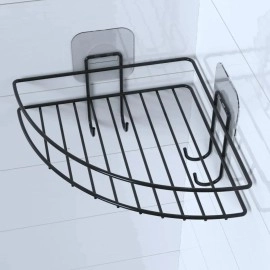 NM Store® Yapışkanlı Banyo Köşeliği Kancalı Köşe Rafı Duş Şampuanlık Duvar Düzenleyici Organizer Raf