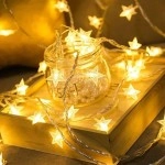 NM Store® 20 Adet Mini Yıldız Led 5 Metre Günışığı Rengi Dekoratif Led