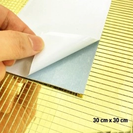 NM Store® Kare Gold Cam Mozaik Fayans Çıkartmaları El İşi Kare Cam Fayans Kendinden Yapışkanlı Aynalı Dekor Panel 30x30 Cm