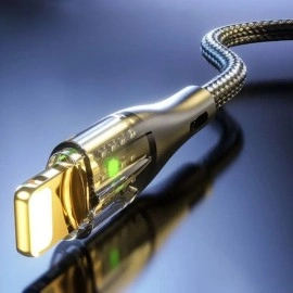 NM Store® Led Işık Uçlu Sağlam İp Kablolu USB to Lightning Hızlı Şarj Kablosu