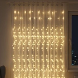 Saçaklı 3*3 Metre Yıldız Boncuklu Dekor Led USB Ev, Oda ve Organizasyon Dekoru
