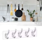 NM Store® 5'li Güçlü Yapışkanlı Şeffaf Duvar Askısı Banyo Mutfak Düzenleyici Pratik Askılık