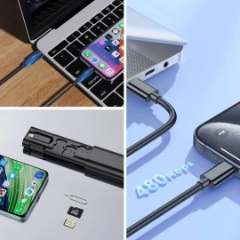 NM Store® Cep Tipi 60W Bas Aç Type-C,İphone Şarj,Micro USB Hızlı Şarj Data Kablo Seti