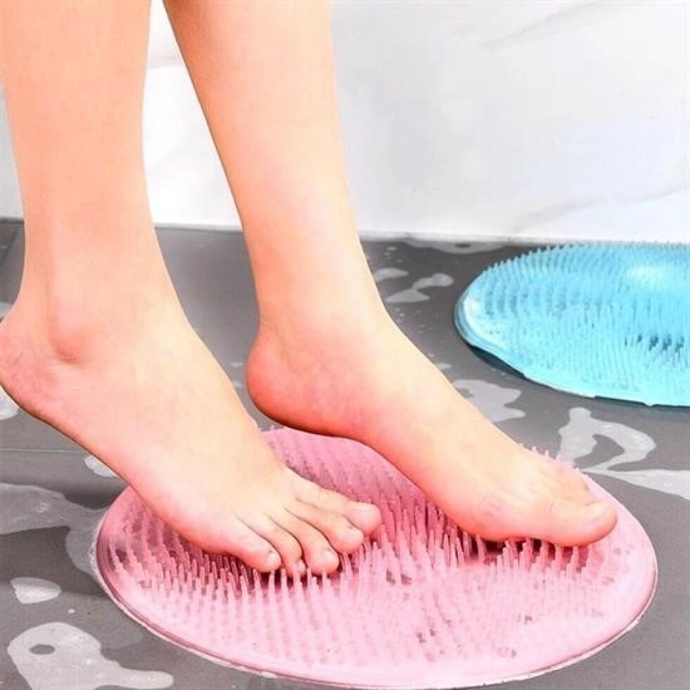 NM Store® Silikon Fırçalı Banyo Masaj Matı ve  Ayaklar için Topuk Masaj Paspası