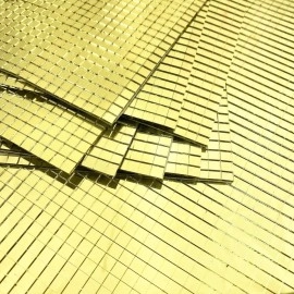 NM Store® Kare Gold Cam Mozaik Fayans Çıkartmaları El İşi Kare Cam Fayans Kendinden Yapışkanlı Aynalı Dekor Panel 30x30 Cm