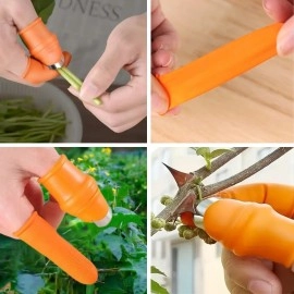 NM Store® 5 Parça Pratik Parmak Koruyucu 1 Parça Baş Parmak Bıçaklı Eldiven Sebze Meyve Soyucu Kesme Ayıklayıcı Silikon Set