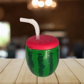 NM Store® Karpuz Model Kendiliğinden Pipetli 900 ml Suluk, Matara