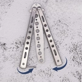 NM Store® Gri Katlanabilir Paslanmaz Çelik Kelebek Bıçak Tarak Sakal Bıyık Fırçası Profesyonel Saç Kesimi İçin Tarak