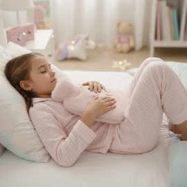 Işıklı Ayıcıklı Figürlü Pembe Peluş Sıcak Su Torbası 1 Lt – Yumuşak Kılıf, Uzun Süre Sıcak Tutan Termal Su Torbası