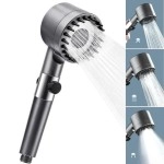 NM Store® 3 Kademeli Turbo Basınçlı Masaj Başlıklı Silikon Fırçalı Duş Başlığı – Yüksek Basınçlı Su Tasarruflu Duş Başlığı