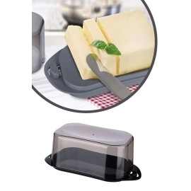 NM Store® Kilitli Plastik Kapaklı Kahvaltılık Tereyağlık Peynirlik Erzak Saklama Kabı Ap-9428