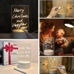 NM Store® USB Kablolu Işıklı Kendiliğinden Beyaz Kalemli-Silgili Kreatif 3D Görselleştirme LED Lambası